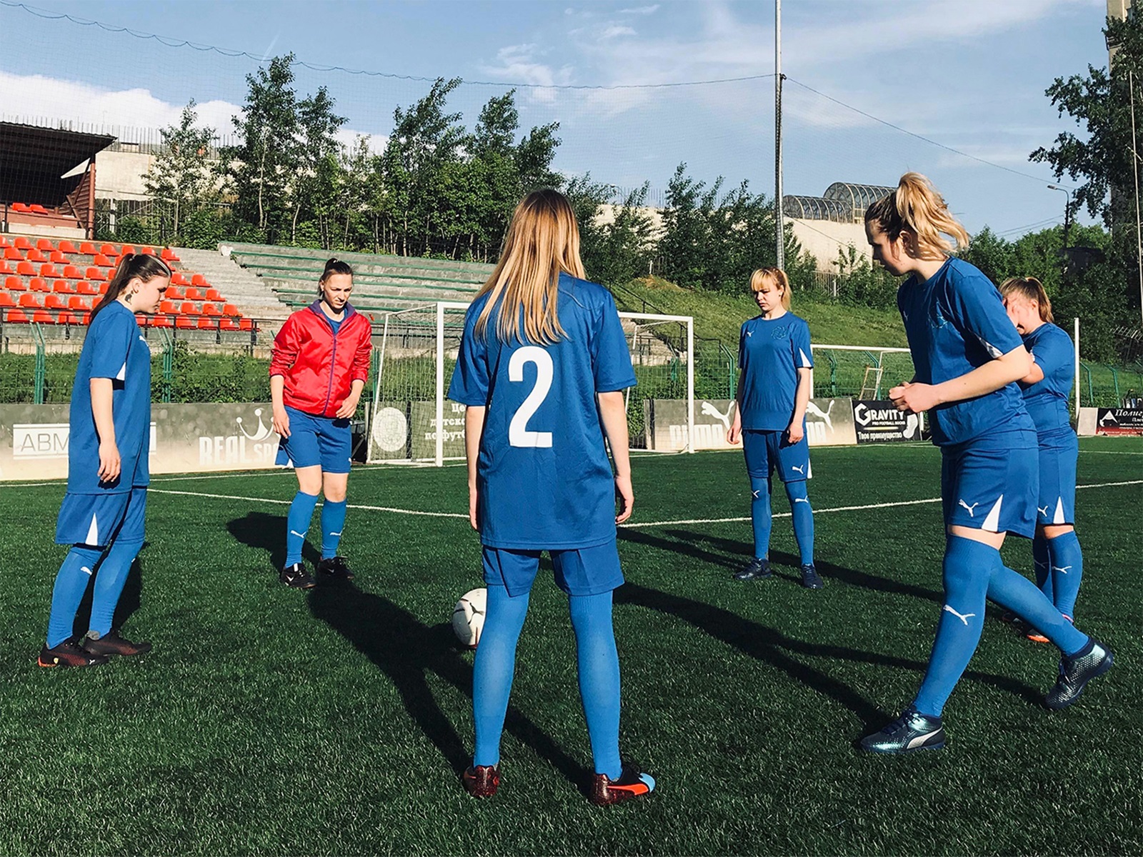 Young footballers playing football