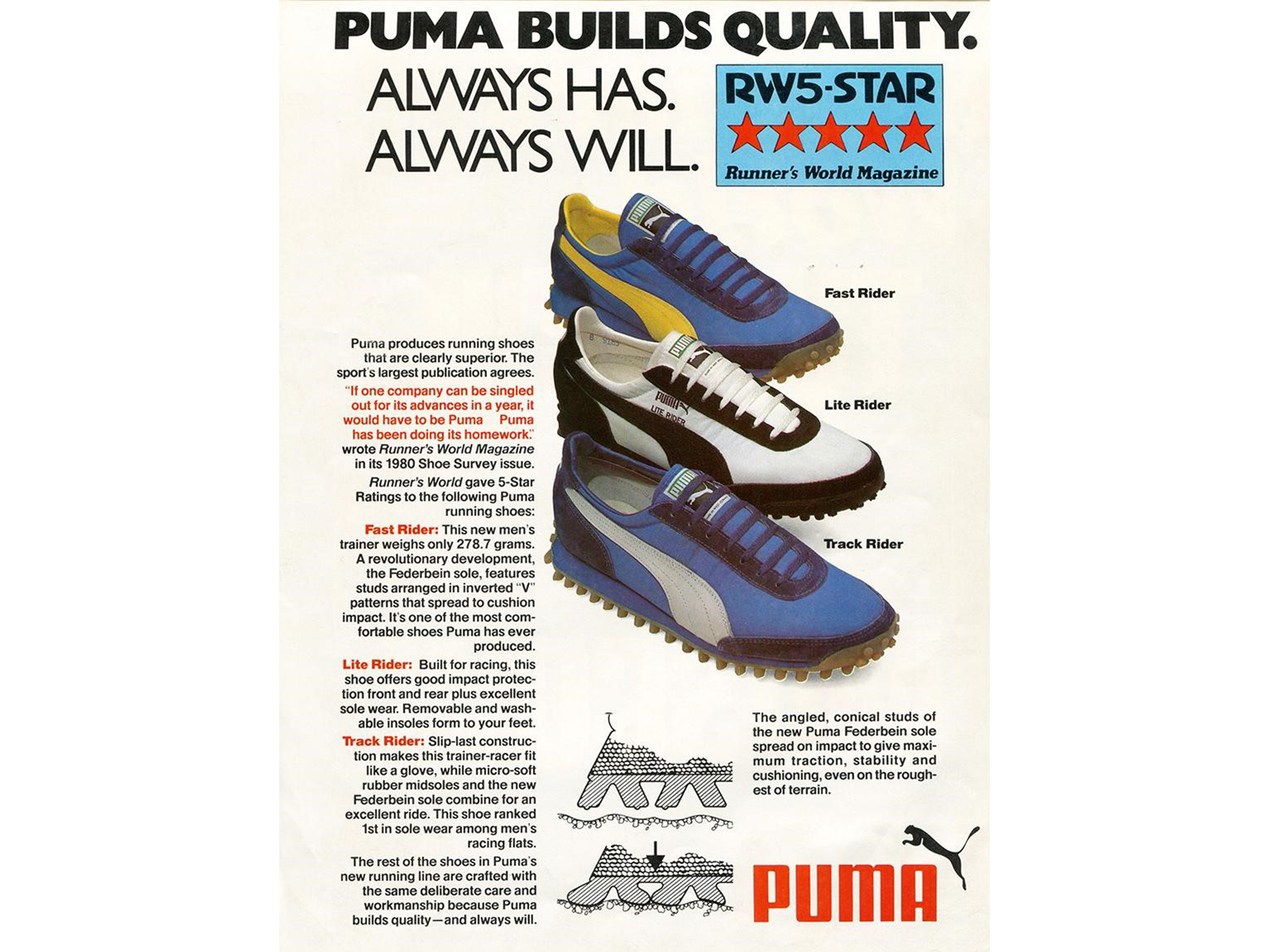 puma builds qualtiy