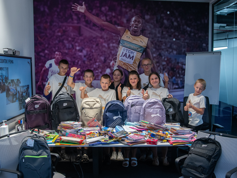 Kids with PUMA backpacks