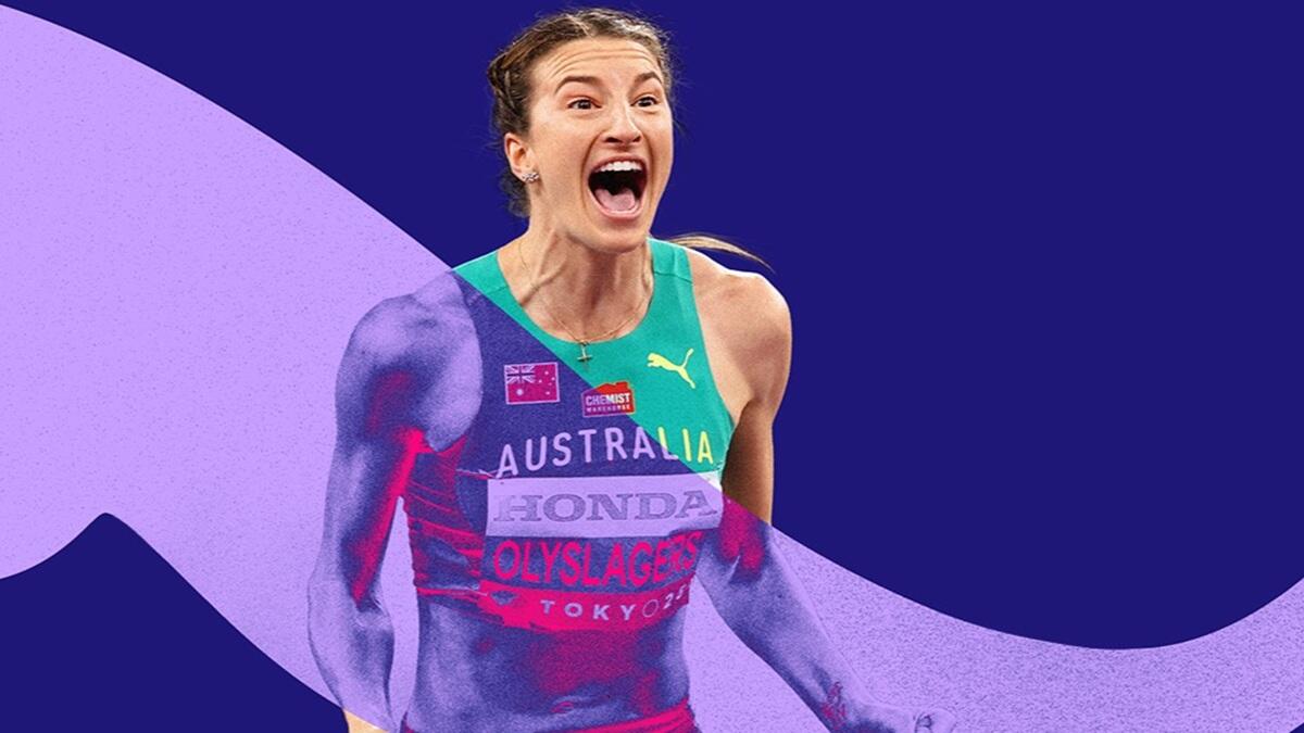 Frontpage Annual Report showing PUMA athlete